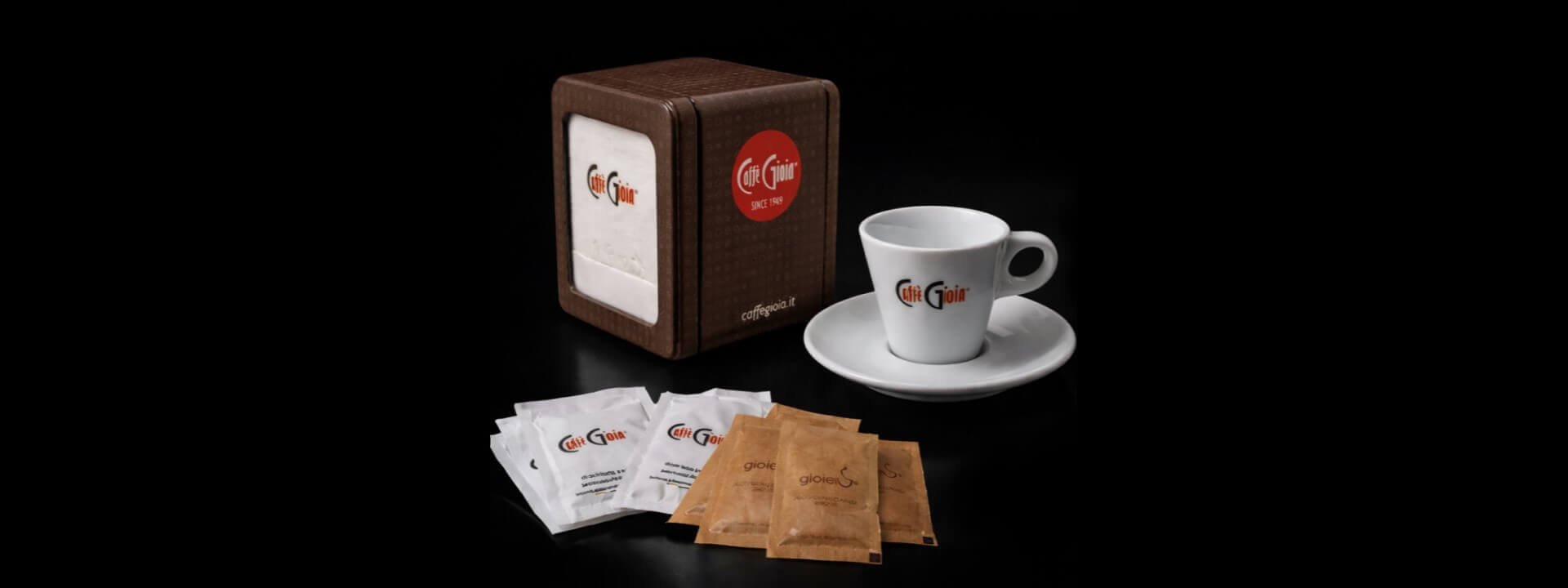 Caffè Gioia kávéscsészék, cukrok és szerviz kiegészítők