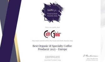 A Caffè Gioia elnyerte a Best Organic & Specialty Coffee Producer 2025 – Europe címet