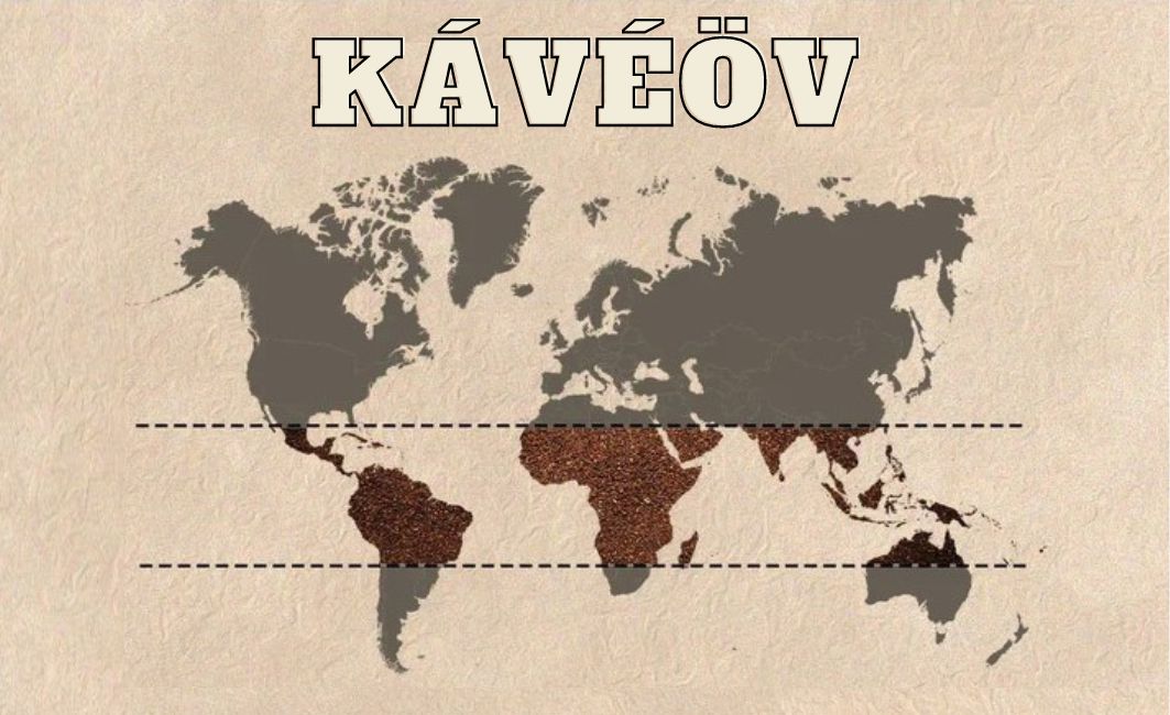 A világ kávétermő régióinak térképe