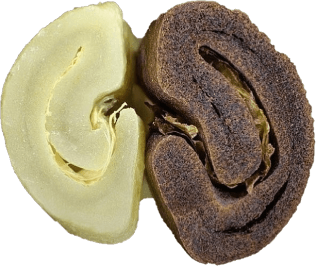 Nyers és pörkölt kávészemek összehasonlítása